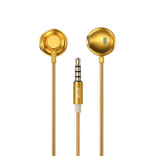 Заредете изображение във визуализатора на галерията – WK Design Sakin Series headphones headset with remote control and microphone 3.5 mm mini jack gold (YC05) - TopMag

