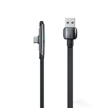 Заредете изображение във визуализатора на галерията – WK Design Gaming Series flat angled cable with side USB - USB Type C fast charging / data transmission 6A 1m black (WDC-151-USB-C) - TopMag

