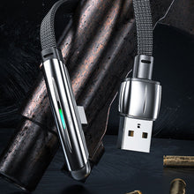 Заредете изображение във визуализатора на галерията – WK Design Gaming Series flat angled cable with side USB - USB Type C fast charging / data transmission 6A 1m black (WDC-151-USB-C) - TopMag
