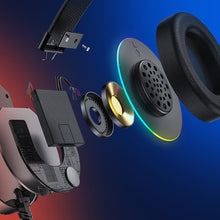 Заредете изображение във визуализатора на галерията – WK Design M9 Gaming Around-Ear Headphones USB Gaming Gray (M9) - TopMag
