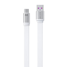 Заредете изображение във визуализатора на галерията – WK Design King Kong 2nd Gen series flat USB - micro USB cable for fast charging / data transmission 6A 1.3m white (WDC-156) - TopMag
