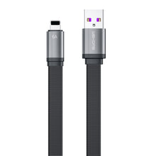 Заредете изображение във визуализатора на галерията – WK Design King Kong 2nd Gen series flat USB cable - Lightning fast charging / data transmission 6A 1.3m black (WDC-156i) - TopMag
