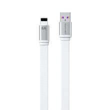 Заредете изображение във визуализатора на галерията – WK Design King Kong 2nd Gen series flat USB cable - Lightning fast charging / data transmission 6A 1.3m white (WDC-156i) - TopMag
