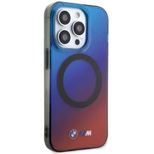 Заредете изображение във визуализатора на галерията – BMW M Gradient MagSafe case for iPhone 15 Pro Max - red and blue
