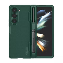 Заредете изображение във визуализатора на галерията – Nillkin Super Frosted Shield Fold Case for Samsung Galaxy Z Fold 5 5G green (pen holder)
