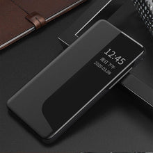Заредете изображение във визуализатора на галерията – Eco Leather View Case elegant bookcase type case with kickstand for Huawei P40 Lite black
