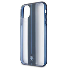 Заредете изображение във визуализатора на галерията – Etui BMW BMHCN61PCUMRSTNA iPhone 11 6,1" / Xr transparent hardcase Middle Stripe Navy - TopMag
