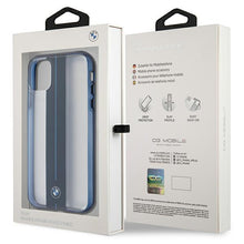 Заредете изображение във визуализатора на галерията – Etui BMW BMHCN61PCUMRSTNA iPhone 11 6,1" / Xr transparent hardcase Middle Stripe Navy - TopMag
