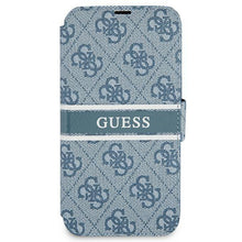 Заредете изображение във визуализатора на галерията – Guess GUBKP13L4GDBL iPhone 13 Pro / 13 6,1" niebieski/blue book 4G Stripe - TopMag
