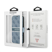 Заредете изображение във визуализатора на галерията – Guess GUBKP13L4GDBL iPhone 13 Pro / 13 6,1" niebieski/blue book 4G Stripe - TopMag
