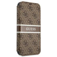 Заредете изображение във визуализатора на галерията – Guess GUBKP13L4GDBR iPhone 13 Pro / 13 6,1" brązowy/brown book 4G Stripe - TopMag
