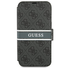 Заредете изображение във визуализатора на галерията – Guess GUBKP13L4GDGR iPhone 13 Pro / 13 6,1" szary/grey book 4G Stripe - TopMag
