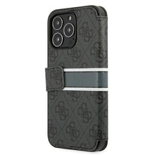 Заредете изображение във визуализатора на галерията – Guess GUBKP13L4GDGR iPhone 13 Pro / 13 6,1" szary/grey book 4G Stripe - TopMag
