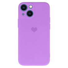 Заредете изображение във визуализатора на галерията – Vennus Silicone Heart Case for Iphone 14 design 1 purple
