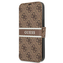 Заредете изображение във визуализатора на галерията – Guess GUBKP13S4GDBR iPhone 13 mini 5,4" brązowy/brown book 4G Stripe - TopMag
