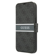 Заредете изображение във визуализатора на галерията – Guess GUBKP13S4GDGR iPhone 13 mini 5,4" szary/grey book 4G Stripe - TopMag
