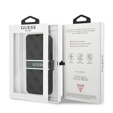 Заредете изображение във визуализатора на галерията – Guess GUBKP13S4GDGR iPhone 13 mini 5,4" szary/grey book 4G Stripe - TopMag
