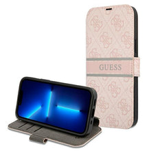 Заредете изображение във визуализатора на галерията – Guess GUBKP13S4GDPI iPhone 13 mini 5,4" różowy/pink book 4G Stripe - TopMag
