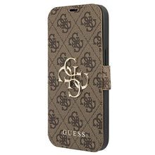 Заредете изображение във визуализатора на галерията – Guess GUBKP13S4GMGBR iPhone 13 mini 5,4" brązowy/brown book 4G Big Metal Logo - TopMag
