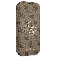 Заредете изображение във визуализатора на галерията – Guess GUBKP13S4GMGBR iPhone 13 mini 5,4" brązowy/brown book 4G Big Metal Logo - TopMag
