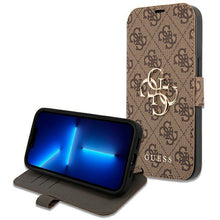 Заредете изображение във визуализатора на галерията – Guess GUBKP13S4GMGBR iPhone 13 mini 5,4" brązowy/brown book 4G Big Metal Logo - TopMag
