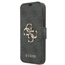 Заредете изображение във визуализатора на галерията – Guess GUBKP13S4GMGGR iPhone 13 mini 5,4" szary/grey book 4G Big Metal Logo - TopMag
