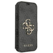 Заредете изображение във визуализатора на галерията – Guess GUBKP13S4GMGGR iPhone 13 mini 5,4" szary/grey book 4G Big Metal Logo - TopMag
