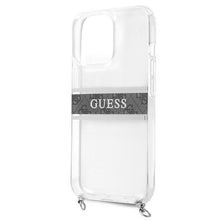 Заредете изображение във визуализатора на галерията – Guess GUHCP13LKC4GBSI iPhone 13 Pro / 13 6,1" Transparent hardcase 4G Grey Strap Silver Chain - TopMag
