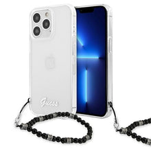 Заредете изображение във визуализатора на галерията – Guess GUHCP13LKPSBK iPhone 13 Pro / 13 6,1" Transparent hardcase Black Pearl - TopMag
