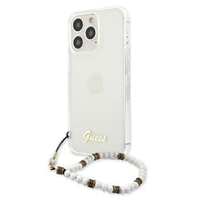 Заредете изображение във визуализатора на галерията – Guess GUHCP13LKPSWH iPhone 13 Pro / 13 6,1" Transparent hardcase White Pearl - TopMag
