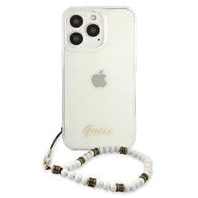 Заредете изображение във визуализатора на галерията – Guess GUHCP13LKPSWH iPhone 13 Pro / 13 6,1" Transparent hardcase White Pearl - TopMag

