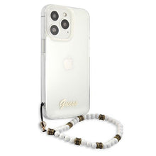 Заредете изображение във визуализатора на галерията – Guess GUHCP13LKPSWH iPhone 13 Pro / 13 6,1" Transparent hardcase White Pearl - TopMag
