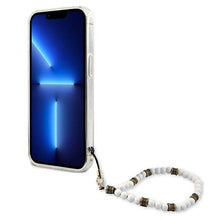 Заредете изображение във визуализатора на галерията – Guess GUHCP13LKPSWH iPhone 13 Pro / 13 6,1" Transparent hardcase White Pearl - TopMag

