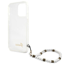 Заредете изображение във визуализатора на галерията – Guess GUHCP13LKPSWH iPhone 13 Pro / 13 6,1" Transparent hardcase White Pearl - TopMag
