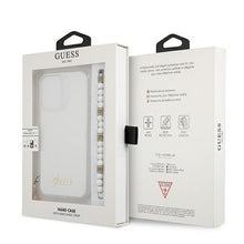 Заредете изображение във визуализатора на галерията – Guess GUHCP13LKPSWH iPhone 13 Pro / 13 6,1" Transparent hardcase White Pearl - TopMag
