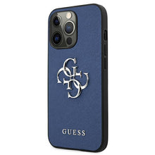 Заредете изображение във визуализатора на галерията – Guess GUHCP13LSA4GSBL iPhone 13 Pro / 13 6,1" niebieski/blue hardcase Saffiano 4G Metal Logo - TopMag
