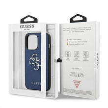Заредете изображение във визуализатора на галерията – Guess GUHCP13LSA4GSBL iPhone 13 Pro / 13 6,1" niebieski/blue hardcase Saffiano 4G Metal Logo - TopMag
