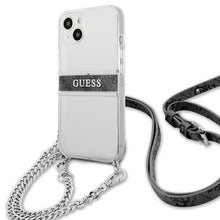 Заредете изображение във визуализатора на галерията – Guess GUHCP13SKC4GBSI iPhone 13 mini 5,4" Transparent hardcase 4G Grey Strap Silver Chain - TopMag
