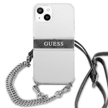 Заредете изображение във визуализатора на галерията – Guess GUHCP13SKC4GBSI iPhone 13 mini 5,4" Transparent hardcase 4G Grey Strap Silver Chain - TopMag
