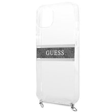 Заредете изображение във визуализатора на галерията – Guess GUHCP13SKC4GBSI iPhone 13 mini 5,4" Transparent hardcase 4G Grey Strap Silver Chain - TopMag
