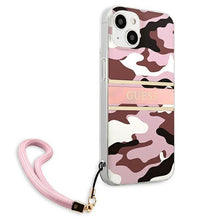Заредете изображение във визуализатора на галерията – Guess GUHCP13SKCABPI iPhone 13 mini 5,4" różowy/pink hardcase Camo Strap Collection - TopMag
