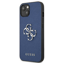 Заредете изображение във визуализатора на галерията – Guess GUHCP13SSA4GSBL iPhone 13 mini 5,4" niebieski/blue hardcase Saffiano 4G Metal Logo - TopMag
