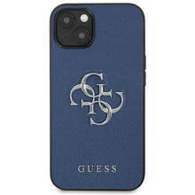 Заредете изображение във визуализатора на галерията – Guess GUHCP13SSA4GSBL iPhone 13 mini 5,4" niebieski/blue hardcase Saffiano 4G Metal Logo - TopMag
