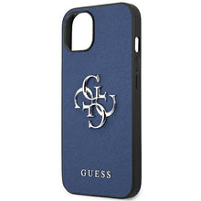 Заредете изображение във визуализатора на галерията – Guess GUHCP13SSA4GSBL iPhone 13 mini 5,4" niebieski/blue hardcase Saffiano 4G Metal Logo - TopMag
