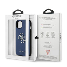 Заредете изображение във визуализатора на галерията – Guess GUHCP13SSA4GSBL iPhone 13 mini 5,4" niebieski/blue hardcase Saffiano 4G Metal Logo - TopMag
