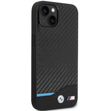 Заредете изображение във визуализатора на галерията – Case BMW BMHCP13M22NBCK iPhone 13 6.1" black/black Leather Carbon
