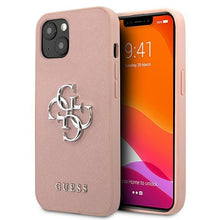 Заредете изображение във визуализатора на галерията – Guess GUHCP13SSA4GSPI iPhone 13 mini 5,4" różowy/pink hardcase Saffiano 4G Metal Logo - TopMag
