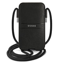 Заредете изображение във визуализатора на галерията – Guess Torebka GUPHMPSASBBK 6,1" czarny/black Saffiano Strap - TopMag
