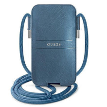 Заредете изображение във визуализатора на галерията – Guess Torebka GUPHMPSASBBL 6,1" niebieski/blue Saffiano Strap - TopMag
