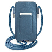 Заредете изображение във визуализатора на галерията – Guess Torebka GUPHMPSASBBL 6,1" niebieski/blue Saffiano Strap - TopMag
